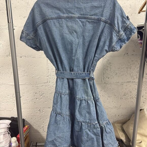 Zara Light Blue Denim Jacket Button Down Size XS - Skater Collared LIKE NEW 🩷 - Picture 5 of 5